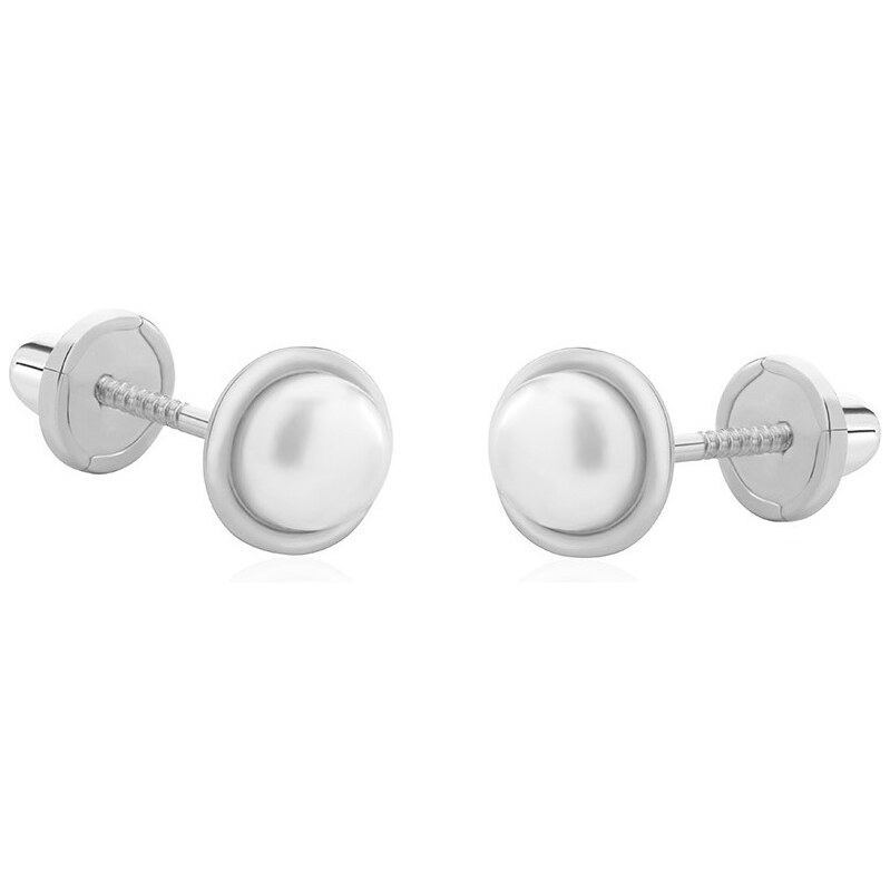 Brilio Pôvabné náušnice z bieleho zlata s pravou perlou 14/140.490/17P 66593562