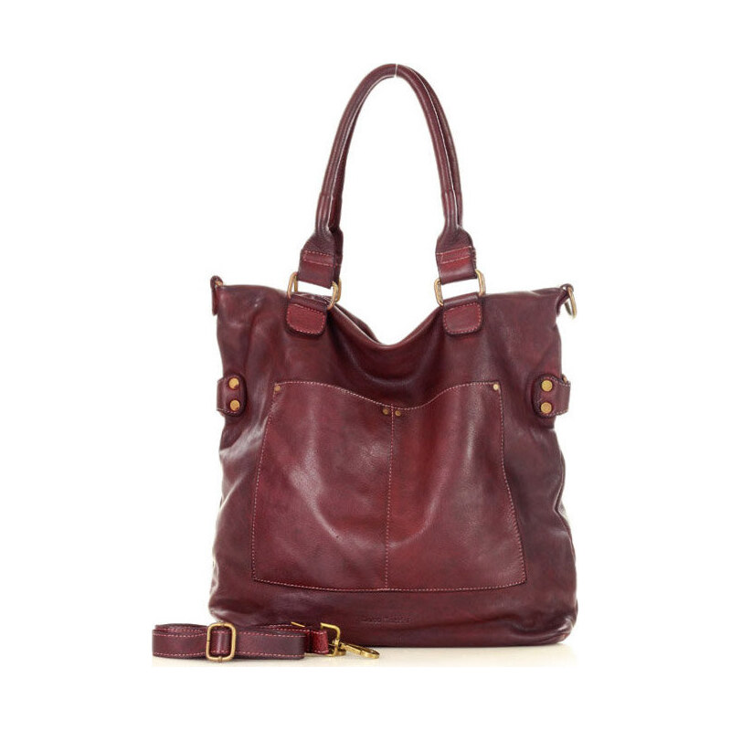 MARCO MAZZINI Bordó kožená kabelka v7f 58499446