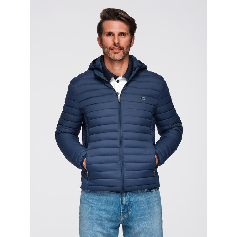 Ombre Classic mens quilted jacket with pouch option - navy blue 66126895