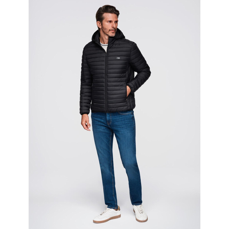 Ombre Classic mens quilted jacket with pouch option - black 66185686