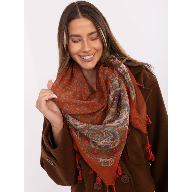 BASIC Svetlohnedá dámska šatka so strapcami AT-CH-ENEC-72.31P-light 18753506