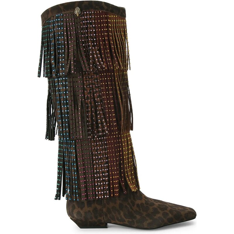 Semišové čižmy Kurt Geiger London Western Fringe Pull On 66142418