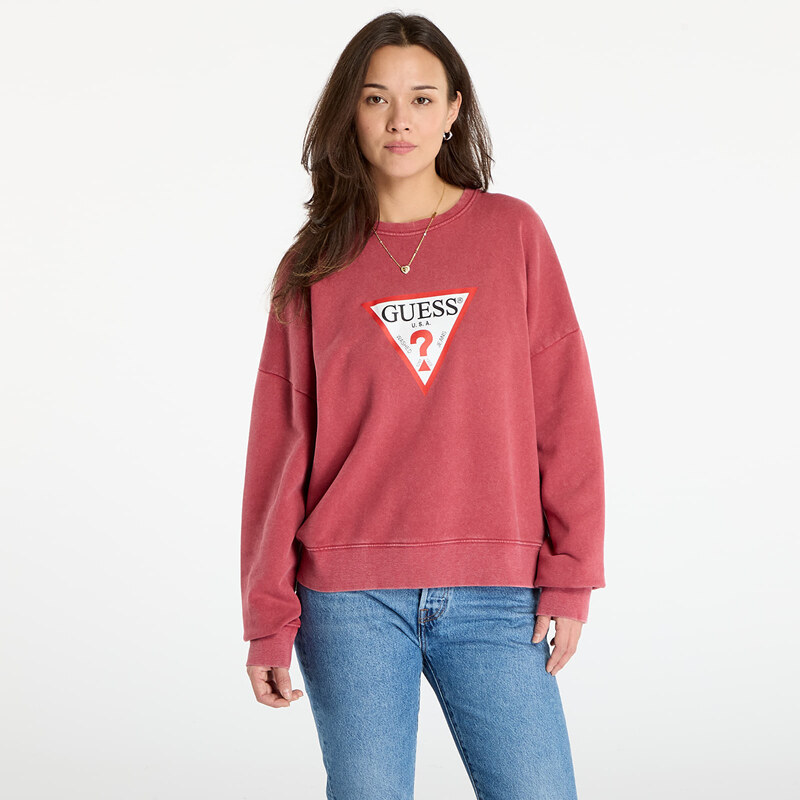 Mikina Guess Jeans Cn Os Iconic Tria Washed Red L 66129383