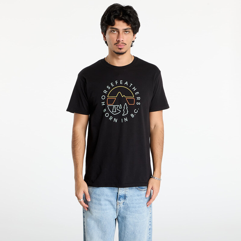Tričko Horsefeathers Line Circle T-Shirt Black S 66129288