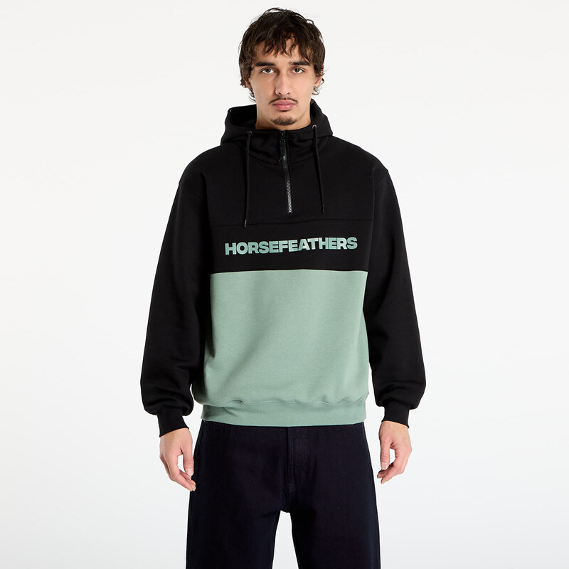 Mikina Horsefeathers Fulton Sweatshirt Black/ Iceberg Green S 66129361