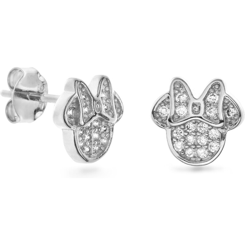 AGAIN Jewelry Strieborné náušnice Minnie Mouse s kubickými zirkónmi 66580201