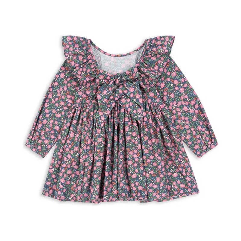 Dievčenské bavlnené šaty Konges Sløjd CIANNA LS BOW DRESS GOTS 65773903