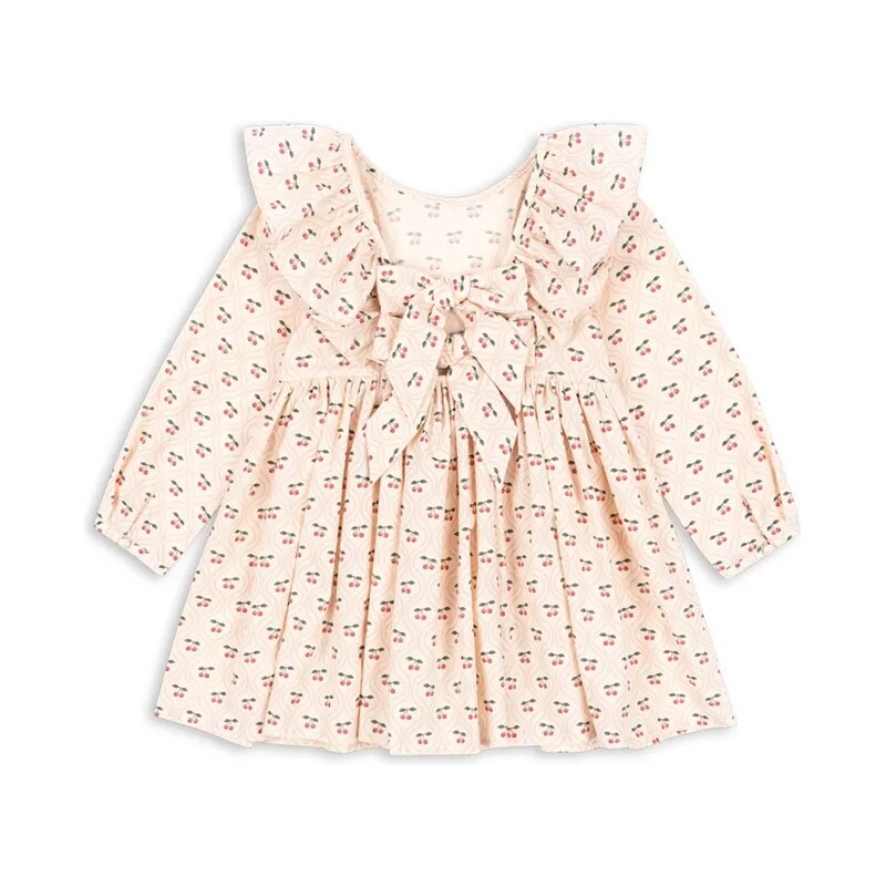 Dievčenské bavlnené šaty Konges Sløjd CIANNA LS BOW DRESS GOTS 65773904