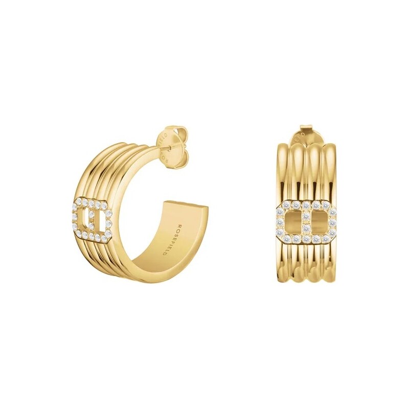 Rosefield Moderné pozlátené s čírymi kryštálmi Fine Octagon JEOSG 66590599