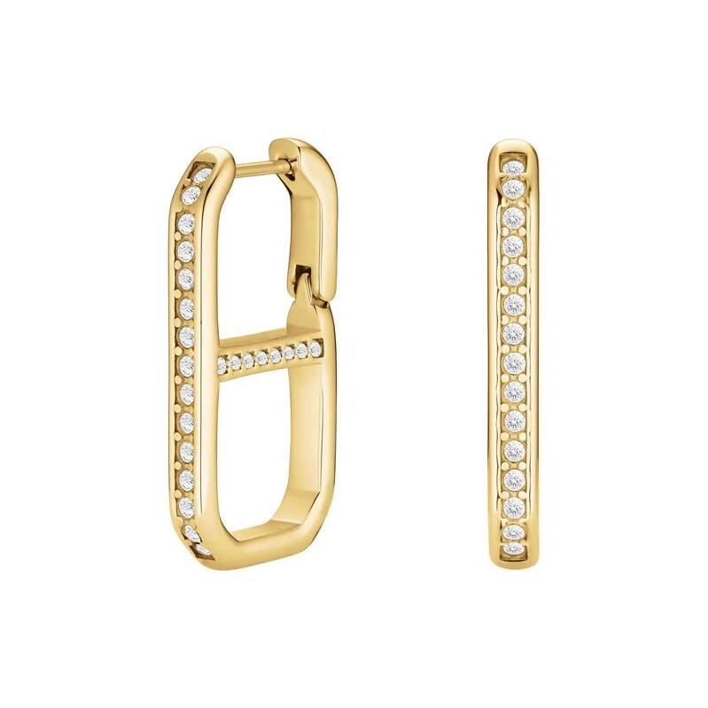 Rosefield Pozlátené osemhranné náušnice s kryštálmi Fine Octagon JEFOG 66596197