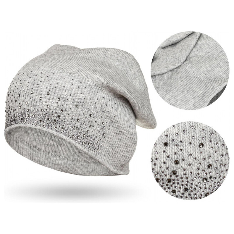 Katrins Fashion Sivá čiapka s jemnými trblietkami 66131404