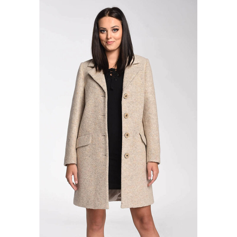 Glara Dámsky rovný vlnený kabát 35597333