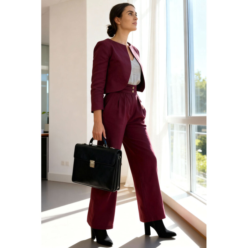 Dámske elegantné nohavice Lotika zo 100% lanu 64742050