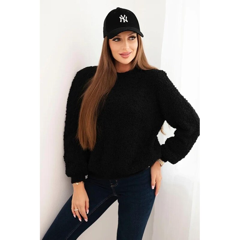 MladaModa Sveter s prídavkom mohéru model 2572 čierny 65897408