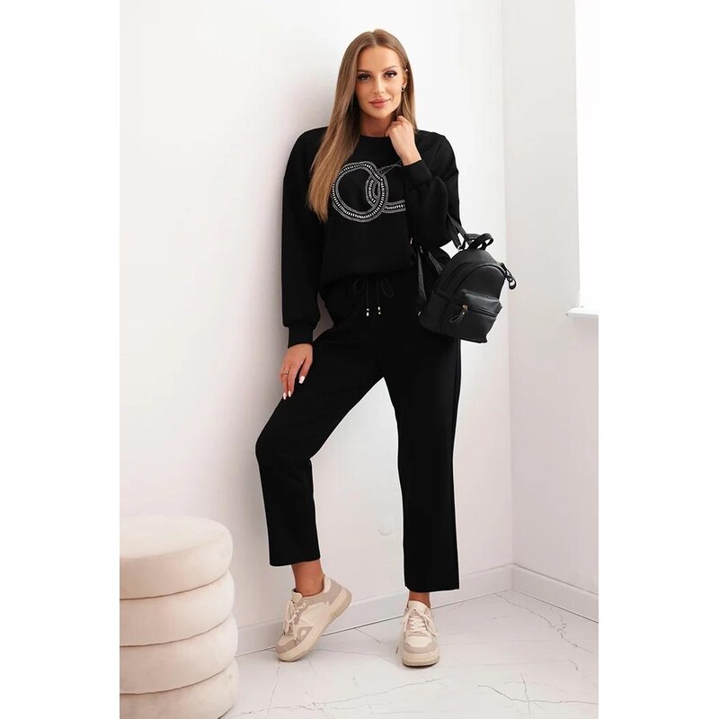 MladaModa Viskózová tepláková súprava model 21517 čierna 65082420