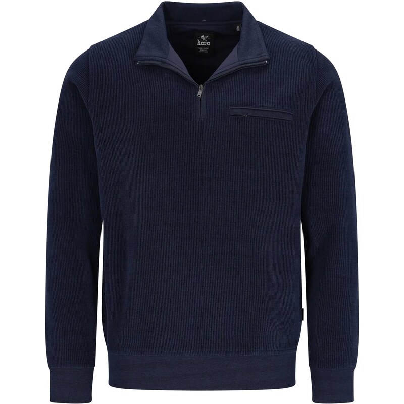 Pánska tmavomodrá menčestrová troyer mikina HAJO 66133236