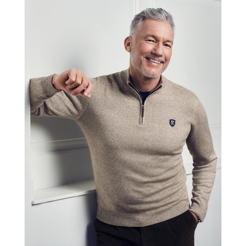 Pánsky troyer pulóver béžová melanž HAJO 66133240