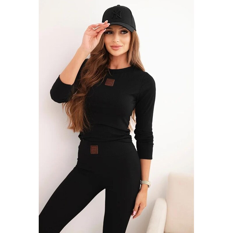 MladaModa Bavlnená súprava s dlhým rukávom a legínami model 0293 66073794