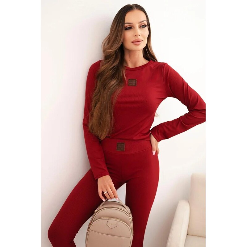 MladaModa Bavlnená súprava s dlhým rukávom a legínami model 0293 66073795