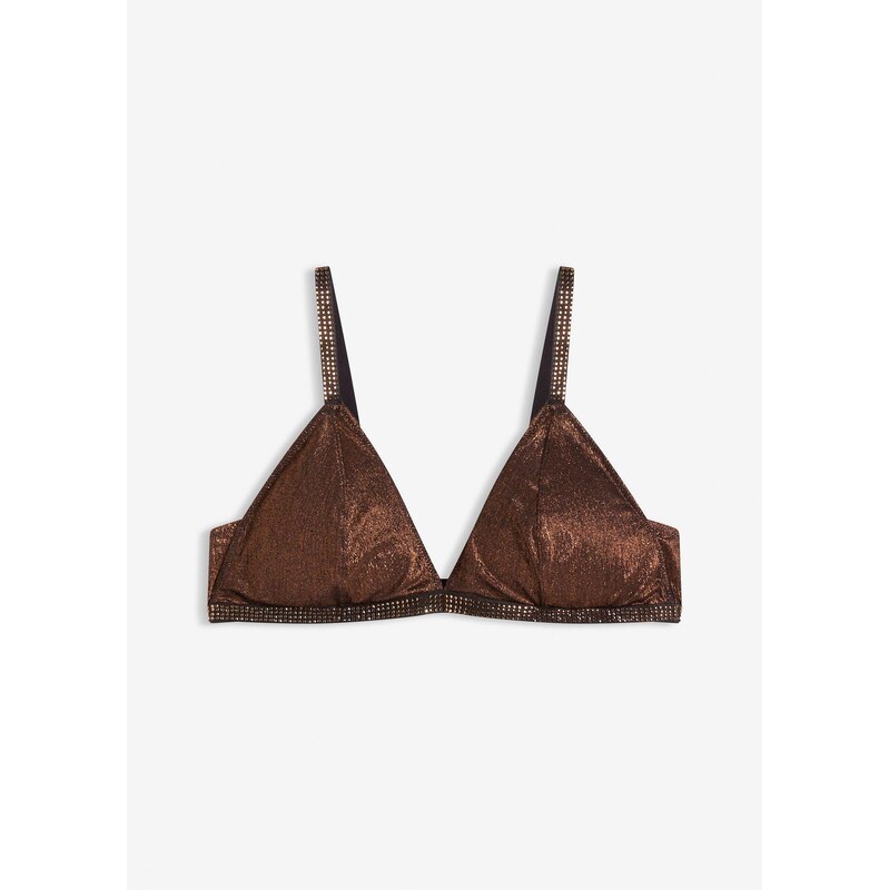 bonprix Podprsenka bralette z lesklého materiálu, farba čierna 66134074