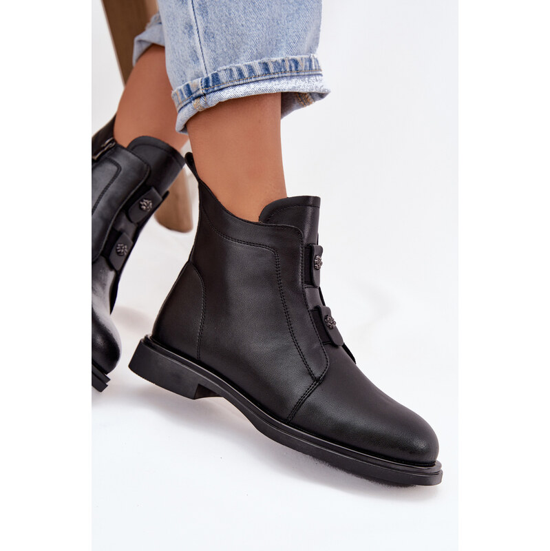 Kožené zateplené členkové topánky D&A 66473486