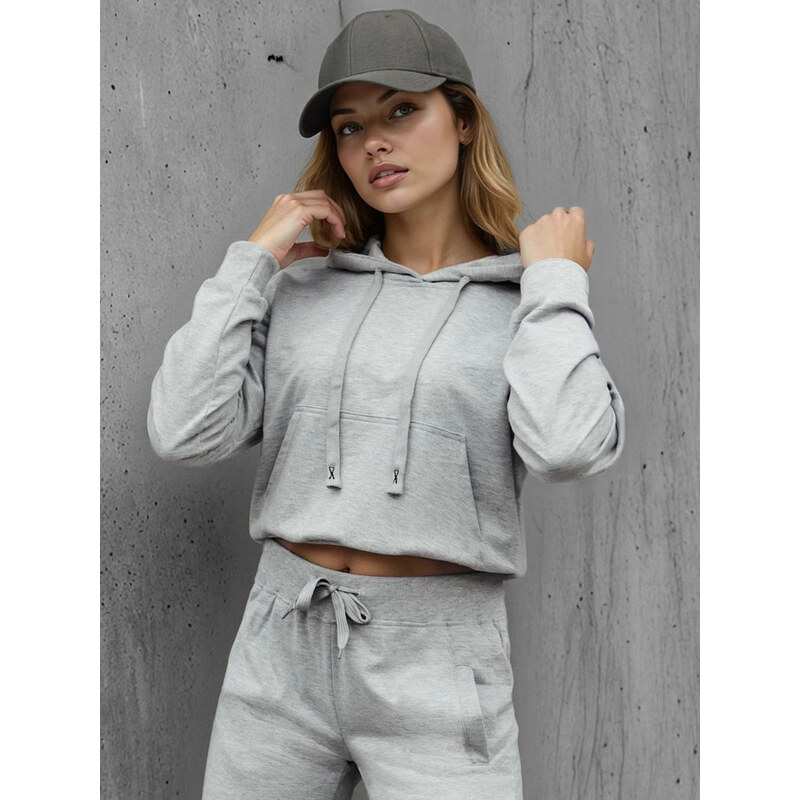 BASIC Svetlosivá dámska mikina s kapucňou BY1533 66135983