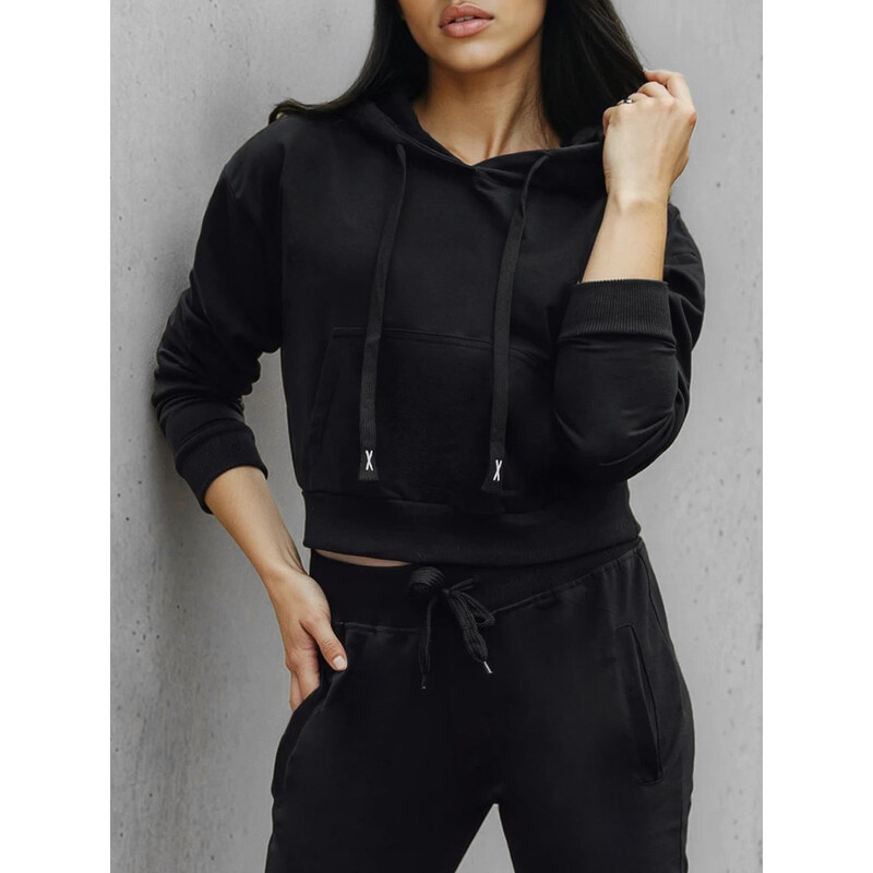 BASIC Čierna dámska mikina s kapucňou BY1535 66135984