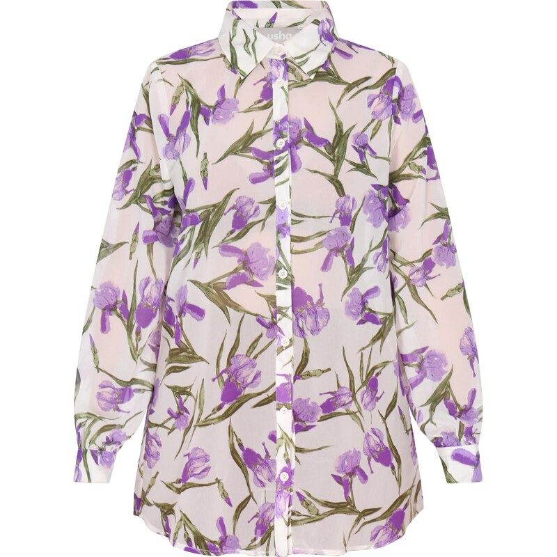 Usha Blúzka béžová / zelená / fialová 66139291