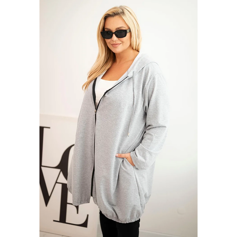 Kesi Dámska mikina Plus Size 6366 s kapucňou a zipsom 66201499