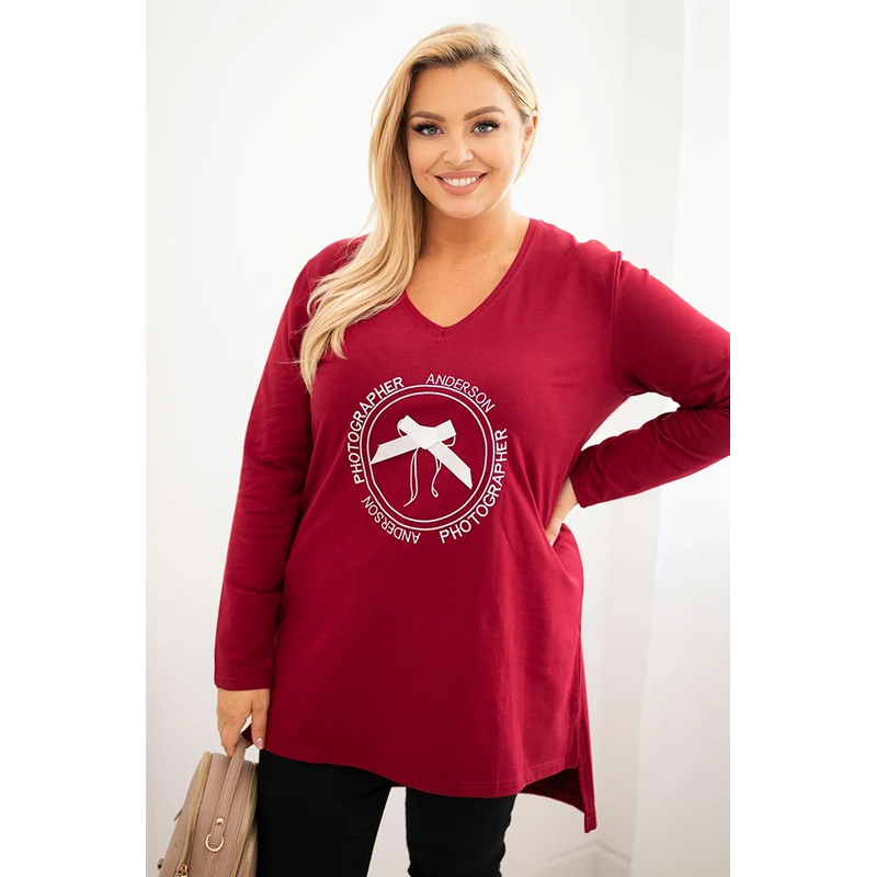 Kesi Dámska blúzka s dlhším zadným dielom a potlačou 66293890