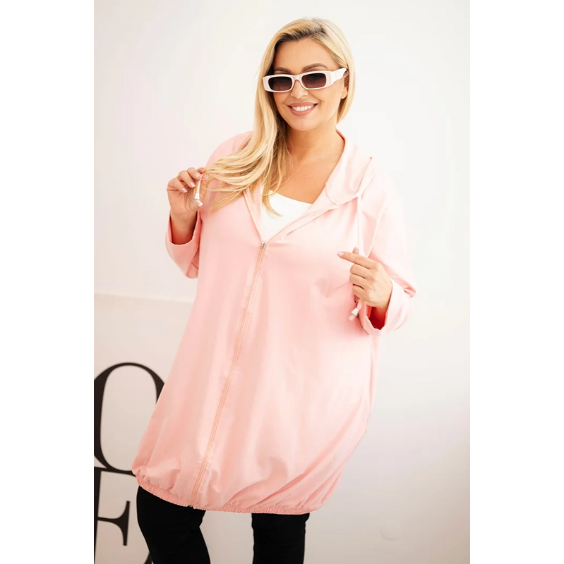 Kesi Dámska mikina Plus Size 6366 s kapucňou a zipsom 66201497