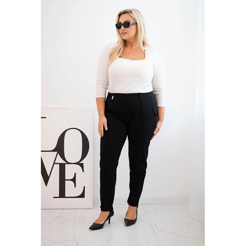Kesi Dámske bavlnené nohavice 6914 Plus Size s elastickým pásom 66155753
