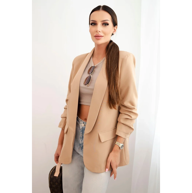 Kesi Elegantné sako s chlopňami ťavej farby 66155760