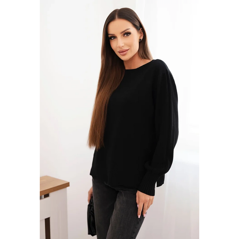 Kesi Dámsky viskózový sveter s dlhým rukávom a rozparkom po stranách 66973966