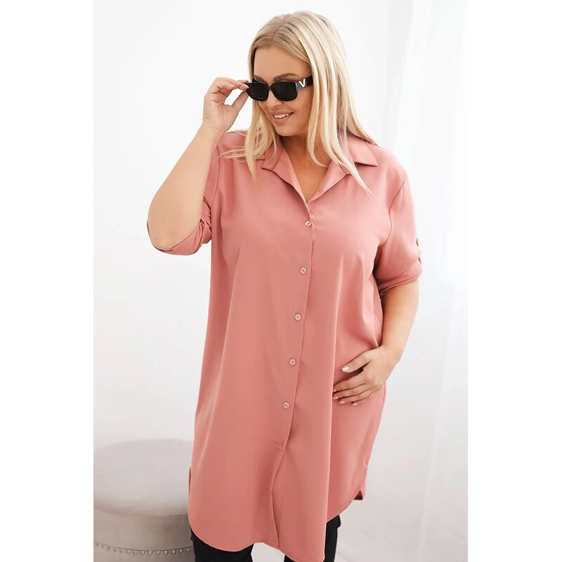 Kesi Dámske košeľové šaty Plus Size s dlhším zadným dielom a 66155783