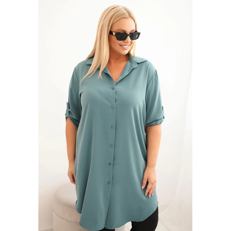 Kesi Dámske košeľové šaty Plus Size s dlhším zadným dielom a 66210404