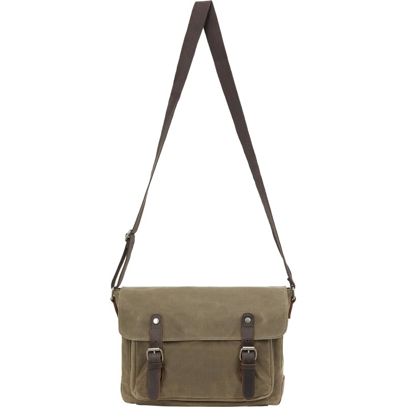 DreiMaster Vintage Messenger čokoládová / zelená 66141023