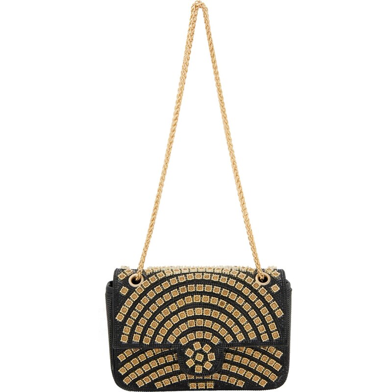 faina Listová kabelka zlatá / čierna 66141390