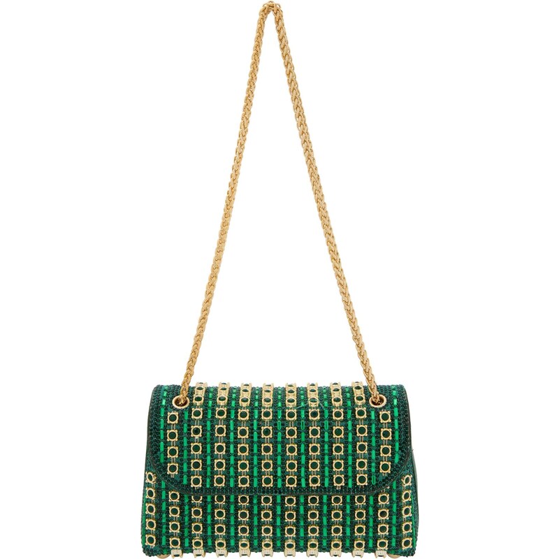 faina Listová kabelka zlatá / zelená 66141436