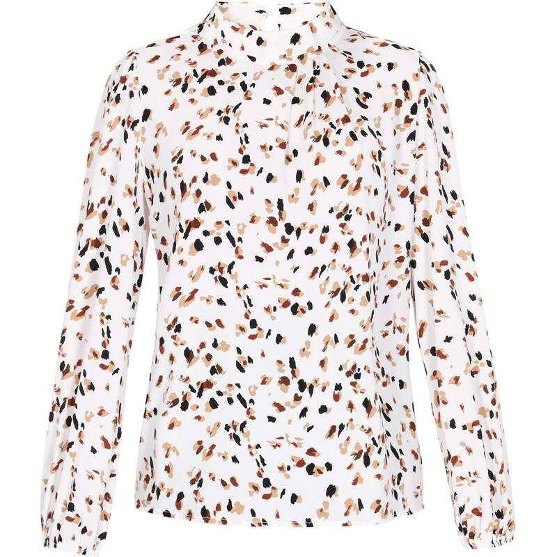 NAEMI Blúzka Fashion Look piesková / hnedá / čierna / biela 66222255