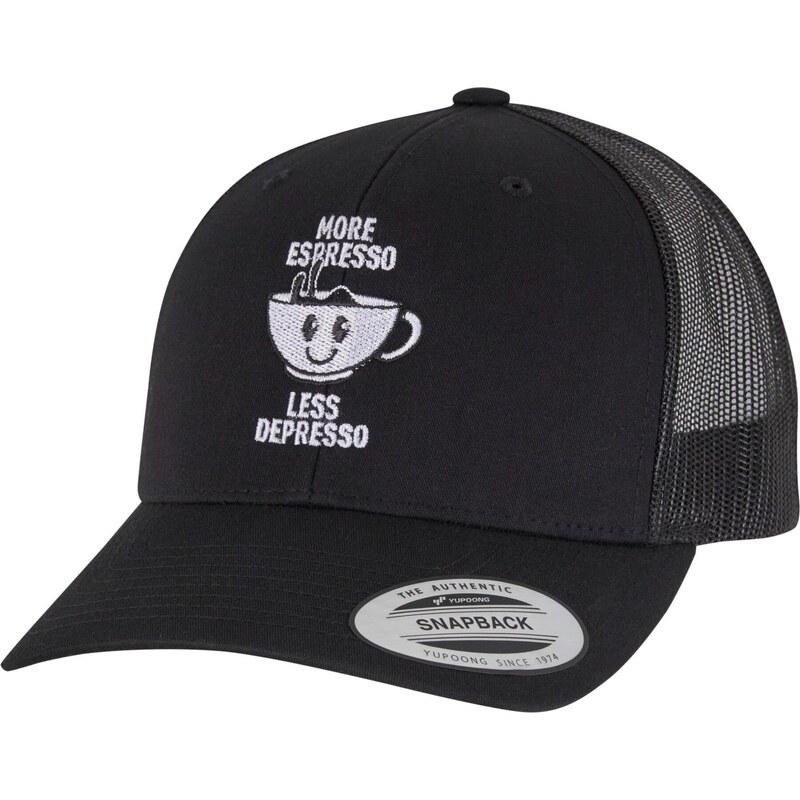 Mister Tee Čiapka More Espresso Less Depresso čierna / biela 66142219