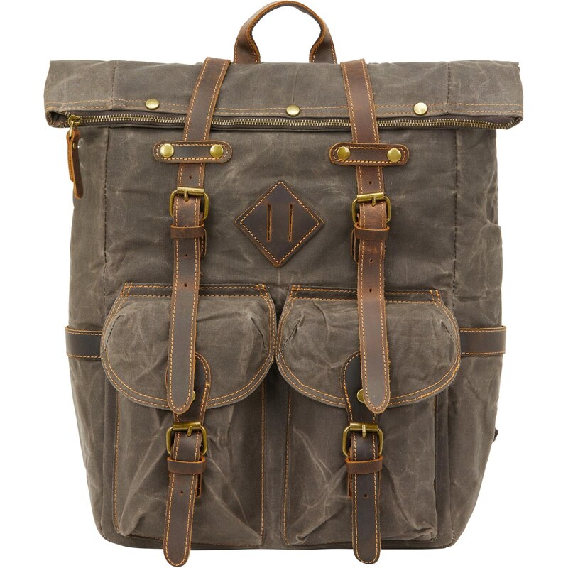 DreiMaster Vintage Batoh karamelová / tmavošedá 66142237