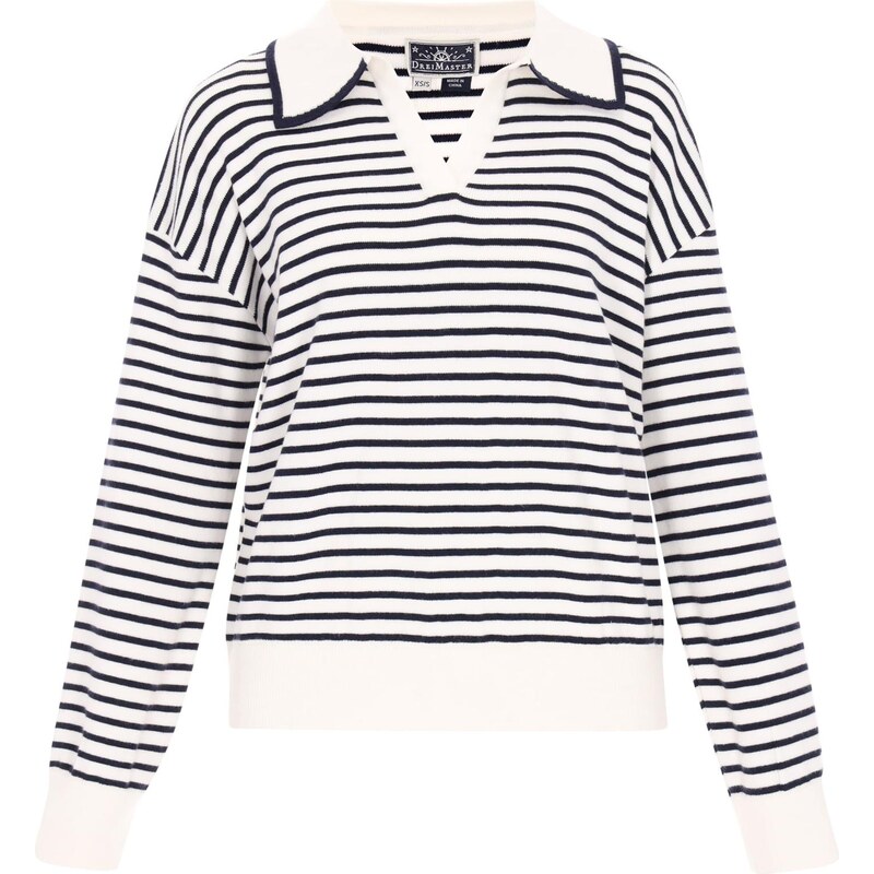 DreiMaster Maritim Sveter čierna / šedobiela 66142739