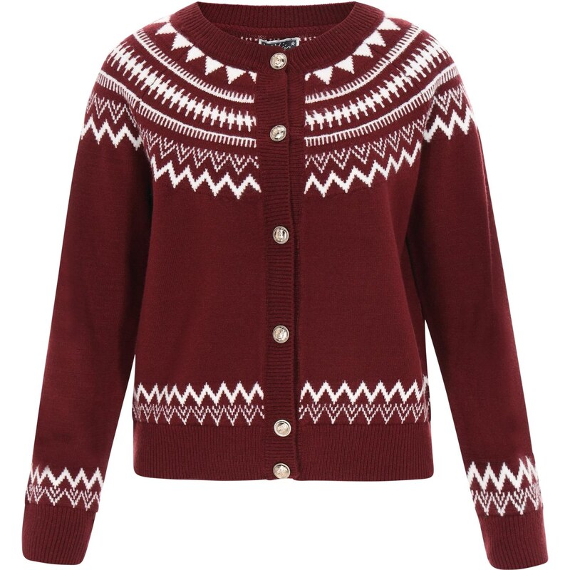 DreiMaster Maritim Kardigán tmavočervená / biela 66142756