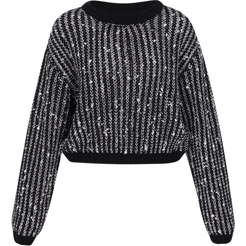 myMo ROCKS Sveter striebornosivá / čierna / biela 66142737