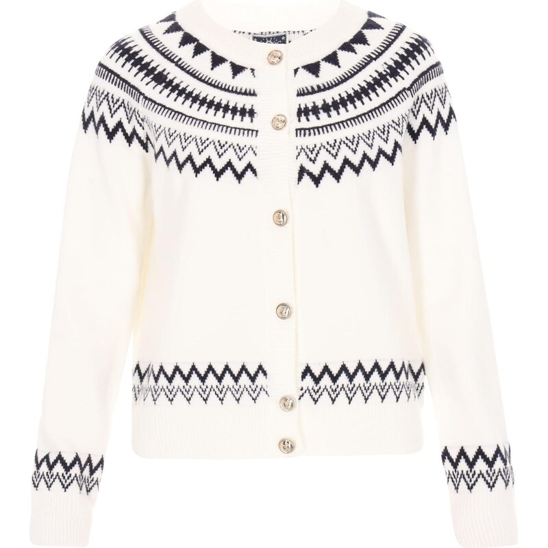 DreiMaster Maritim Kardigán čierna / prírodná biela 66142741