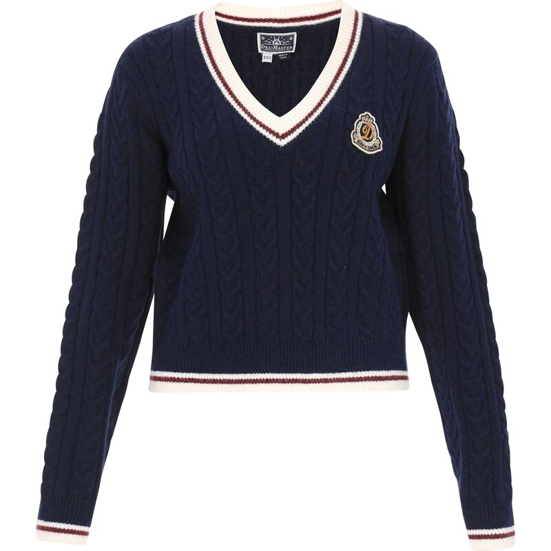 DreiMaster Maritim Sveter tmavomodrá / červená / šedobiela 66142793
