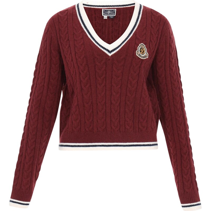 DreiMaster Maritim Sveter tmavočervená / čierna / šedobiela 66142794