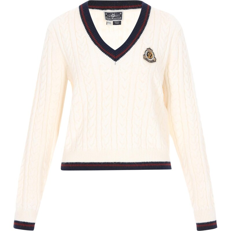 DreiMaster Maritim Sveter modrá / červená / šedobiela 66142809