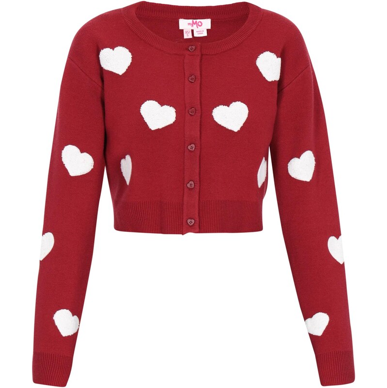 MYMO Kardigán tmavočervená / biela 66142836